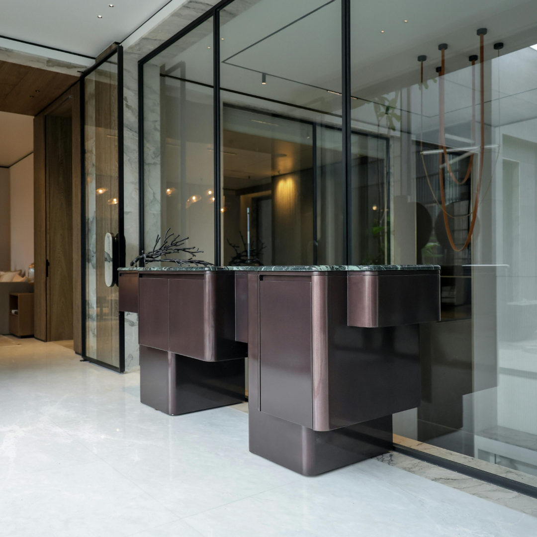 Glass partitions false ceilings lighting design corporate office Bangalore